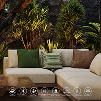 Usine imperméable Polyester tissu rayé Jacquard jardin décor taies d'oreiller avec glands pour l'extérieur
