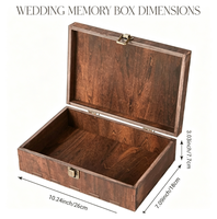 Boîte de rangement en bois rustique avec couvercle, coffre en bois personnalisable à graver pour les souvenirs de mariage des couples, cadeau spécial pour un anniversaire