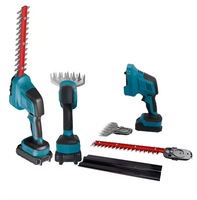 Taille-haie électrique portable 21V au lithium 2-en-1 sans fil, mini cisaille à gazon pour jardin