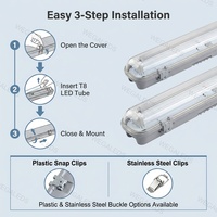 Support de lampe T8 étanche G13 IP65, luminaire LED Triproof, 2ft 4ft 600mm 1200mm 9w 18w 36w 2000lumen, luminaire LED pour garage