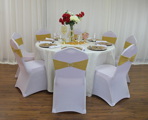 White Scuba Spandex <b>Stretch</b> Wrinkle Free Durable <b>Machine</b> Washable Universal Size Wedding Chair Covers - Product Image 5