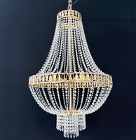Fournisseur direct d'usine, nouveau lustre en cristal pour mariage, accessoires décoratifs dorés, lampes de mariage en fer forgé, lustre européen.