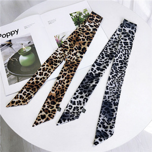 Bayanlar kızlar için moda leopar baskı uzun çanta boyun saç sıska eşarp - Product Image 3