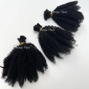 VMAE cuticola piena cambogiana allineata senza trama capelli vergini all'ingrosso all'ingrosso Afro crespi ricci capelli umani sfusi per intrecciare