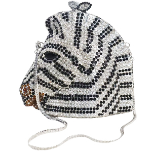 Bolso de Lujo con Cristales de Zebra y Diamantes, <span class=keywords><strong>Venta</strong></span> al por Mayor, para Bodas y Fiestas, Uso Diario - Product Image 1