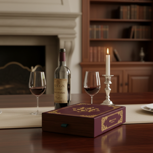 Tùy chỉnh Burgundy Vàng TRIM sang trọng phong cách hoàng gia ngăn kéo hộp rượu Palace lấy cảm hứng cứng nhắc hộp - Product Image 5