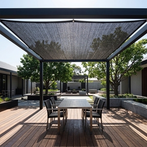 <span class=keywords><strong>Malla</strong></span> de <span class=keywords><strong>Sombra</strong></span> Tejida de HDPE, Protector Solar y Contra el Viento para Campos Deportivos y Jardines (1.8X10m Antracita) - Product Image 3