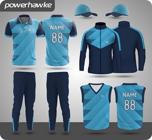 100% poliéster Cricket uniforme Prohawke conjunto completo sublimación conjuntos impresos Cricket camiseta Cricket Jersey Pantalones - Product Image 2