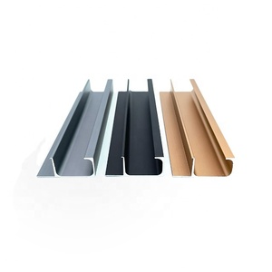 مقابض ذهبية للأدراج والخزائن، مقبض خزانة زاوية مخفية قابل للسحب، مقبض خزانة من سبائك الألومنيوم باللون الأسود والذهبي - Product Image 1