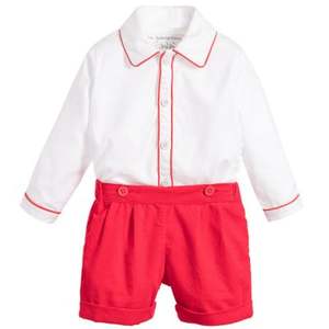 Costume de gentleman pour garçons ensemble de vêtements de boutique pour enfants chemise à revers à manches longues <span class=keywords><strong>pantalon</strong></span> court bleu tenues pour bébé garçon pour la fête d'anniversaire - Product Image 5