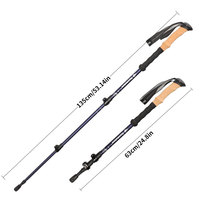 Bâton de randonnée léger télescopique en alliage d'aluminium avec système de verrouillage rapide externe, Alpenstock, bâton de marche nordique