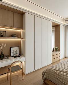 Modern Japanese Style Wooden Bedroom <b>Wardrobe</b> Durable Home Furniture for Hotel School Dining and Hospital Use Metal Designed - Product Image 1