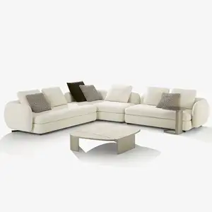 Diskon besar desain Italia bagian sofa sudut minimalis Saint Germain Set sofa lembut furnitur ruang tamu sofa Villa mewah