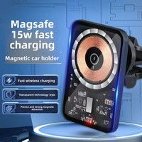 Chargeur sans fil rapide compact portable 15W avec support de mini support transparent Adaptateur de charge universel pour téléphone