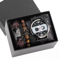 Montre à quartz décontractée pour homme, coffret cadeau de bracelet mode commerciale coffret cadeau de bracelet d'entreprise pour homme Cadeaux promotionnels/