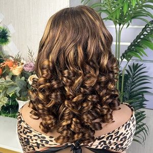 5x5 Lace Front <b>Wig</b> <b>Human</b> Remy Hair Glueless Handwoven Bouncy Curl 16 Inch Natural Color Front Lace <b>Wig</b> - Product Image 2