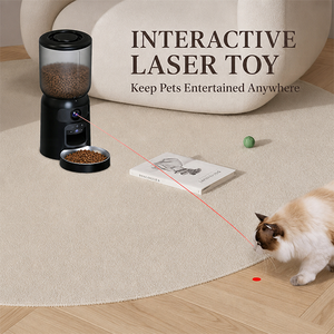 Distributeur automatique de nourriture <span class=keywords><strong>pour</strong></span> animaux de compagnie intelligent à double caméra, 6L, contrôle par application, avec interaction laser - Product Image 3