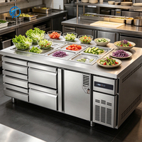 Refroidisseur de sandwichs et salades fonctionnel, conception de panneau sans joint, excellente isolation thermique, utilisation conviviale