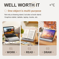 Support de tablette en bois P29 en gros pour la lecture et le dessin, avec inclinaison réglable sur 6 niveaux, base triangulaire stable, support de bureau