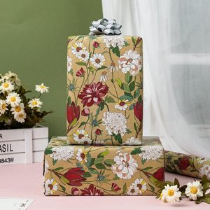 Wildflowers <b>Wrapping</b> <b>Paper</b> Roll 17 Inch X 16.5 Feet Kraft Floral Gift Wrap Eco Friendly Craft Packaging <b>Paper</b> - Product Image 3