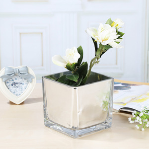 2024 Trắng Đen Bạc Rõ Ràng Pha Lê Thủy Tinh Cube Wedding Party Tùy Chỉnh Màu Sắc Hiện Đại Cổ Điển Trang Trí Nội Thất Hoa Bình Vuông - Product Image 4