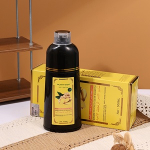 Shampoo colorant capillaire permanent noir gingembre 100% couvrant les cheveux gris - Product Image 3