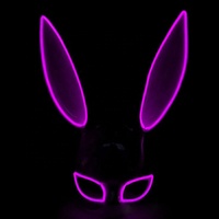 Halloween lapin lumineux LED lapin EL masque Cosplay déguisement accessoire pour discothèque fêtes masques lumineux