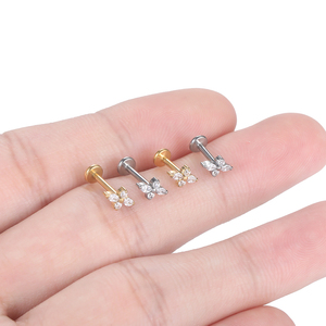 Venta caliente titanio internamente roscado oreja <span class=keywords><strong>Piercing</strong></span> cartílago pendientes Stud mujeres hombres Labret Monroe <span class=keywords><strong>Piercing</strong></span> cuerpo joyería - Product Image 4