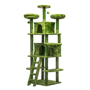Árbol para Gatos Grande de 70.87 Pulgadas con 2 Condominios, 3 Perchas, Hamaca, Postes de Sisal Afelpados para Rascar, Muebles para Gatos de Interior - Product Image 1