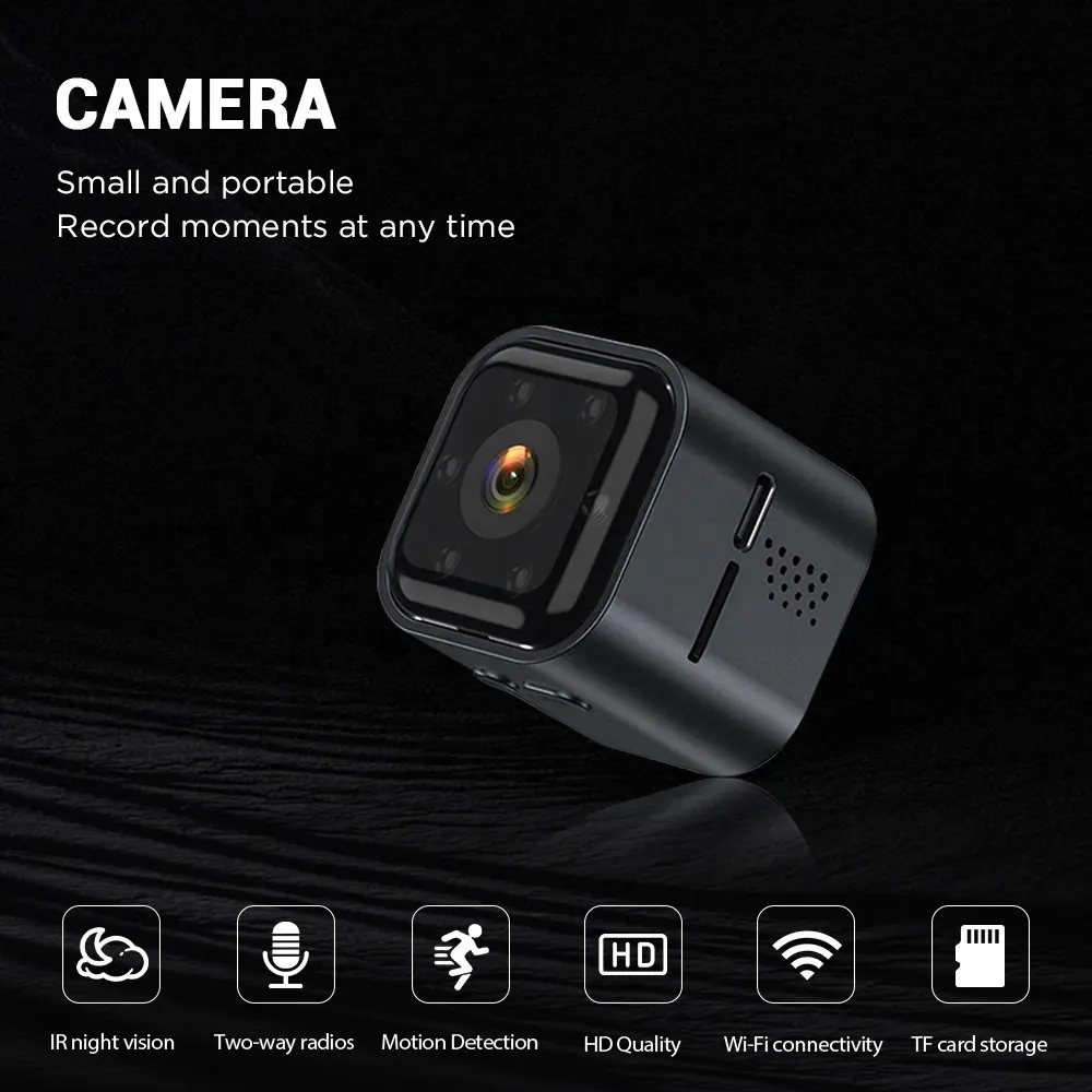QZT Mini-Wlan-Kamera Hd 1080p Nachtsicht kabellose Heimsicherheit Mikrocam