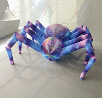 Araignée géante gonflable effrayante avec éclairage LED, araignée gonflable d'Halloween pour la décoration de la cour, du jardin et de la maison hantée