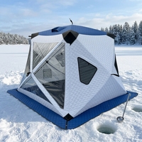 Tienda de Sauna Exterior para 3-4 Personas, Tela Oxford 210D con Aislamiento Térmico e Impermeable para Pesca en Hielo