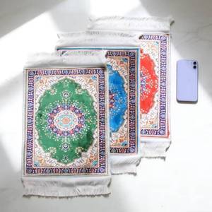 Ramadan ice silk washable floral-patterned <b>cooling</b> sweat-proof inner lining, portable Muslim prayer <b>hat</b> with anti-slip backing - Product Image 1