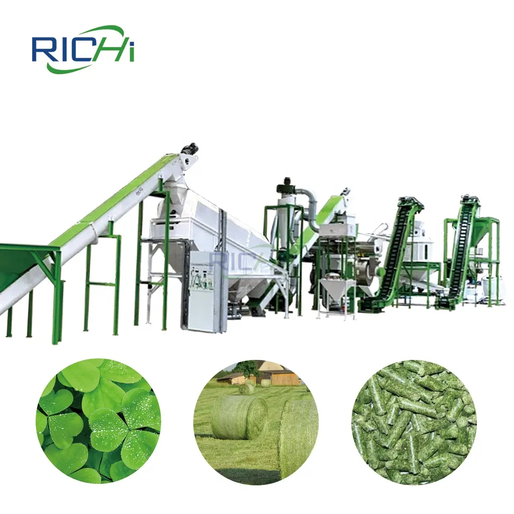 RICHI Professional Alfalfa Grass Rice Husk Straw Hops Pelletizing Equipment For Sale