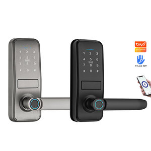 Aluminum Sliding Digital <strong>Door</strong> <strong>Knob</strong> Lock With Electronic Keypad Lever <strong>Door</strong> Handles Smart Lock <strong>Door</strong> Tuya - Product Image 1
