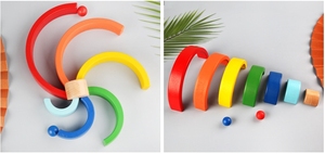 Gioco di Costruzioni a Semicerchio Little Man, Blocchi Arcobaleno a Forma di Ponte ad Arco, Gioco Educativo per Bambini - Product Image 5