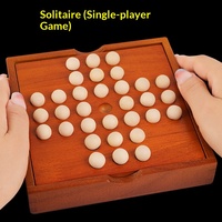 Solitaire en bois de qualité supérieure, Échecs Kongming, Jeu de société pour un seul joueur pour adultes et enfants, Jeu de puzzle décontracté et de loisirs