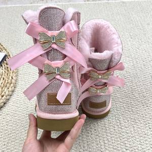 <span class=keywords><strong>Stivali</strong></span> da Neve di Alta Qualità all'Ingrosso, Design Stile Ugs, Caldi Invernali da Donna con Strass Luccicanti e Fiocco, <span class=keywords><strong>Stivali</strong></span> da Neve con Logo - Product Image 5