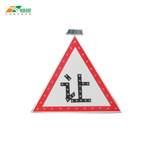 Panneau de signalisation routière réfléchissant solaire de 18 pouces, signalisation d'avertissement de ralentissement avec panneau solaire pour la sécurité routière - Product Image 2