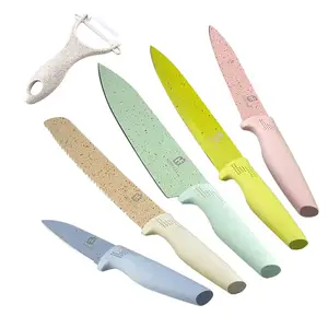 6pcs Nuovo materiale di paglia di grano di colore set di coltelli