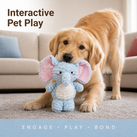 Jouet en peluche doux en forme d'éléphant pour chien, compagnon de jeu mignon pour chiot, jouet réconfortant pour le divertissement intérieur et l'animation des animaux de compagnie