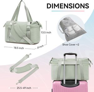 Free sample Multifunctional Lady's Zipper Closure <b>Travel</b> <b>Handbag</b> Short Distance Foldable Waterproof Dry Wet Separation Yoga Bag - Product Image 2