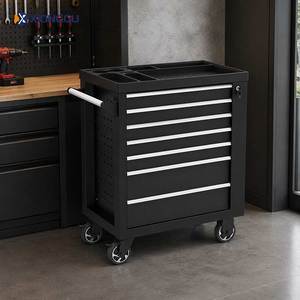 Armoire de rangement d'outils industrielle en <span class=keywords><strong>acier</strong></span> robuste, chariot à tiroirs roulants verrouillable pour atelier, garage, équipement de maintenance - Product Image 5