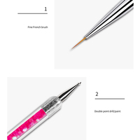 Monja — lot de 5 pinceaux pour manucure 2 en 1, stylo à pois double usage, manche brillant, peinture des ongles, Sculpture, stylo à pois