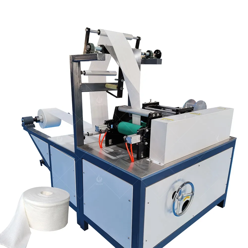 Machine de fabrication de rouleaux de serviettes en tissu Non tissé, nettoyage du visage à grande vitesse pour la fabrication de mouchoirs en coton doux
