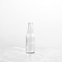 250ml 330ml 33CL Bouteille de bière en verre transparent à long cou avec bouchon couronne en gros