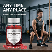 Tiora Vente en gros OEM Marque privée Supplément gommeux de créatine monohydrate 5000mg saveur fraise en forme d'ours avec vitamine B12