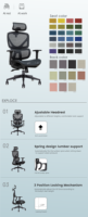 Chaises de bureau ergonomiques pour cadres avec fonctions réglables, soutien lombaire et matériau en maille - Idéales pour les ateliers - Distributeurs recherchés