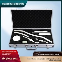 Couteau de massage en acier inoxydable, ensemble de six pièces, professionnel, pour rééducation, physiothérapie, réparation profonde des tendons et raclage