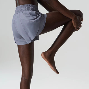 Cạp cao nhanh khô nới lỏng có thể điều chỉnh dây rút tập thể dục ngắn xà cạp hai lớp tập thể dục chạy phòng tập thể dục mặc quần short Yoga - Product Image 6